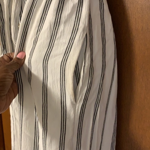 Striped Black & White Jumpsuit - Picture 6 of 10